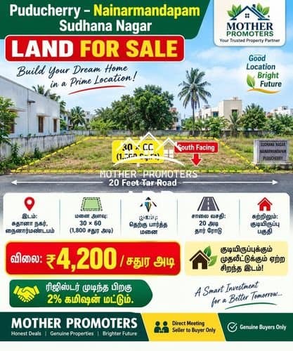 புதுச்சேரி – நைனார்மண்டபம் | சுதானா நகர் | மனை விற்பனைக்கு!
